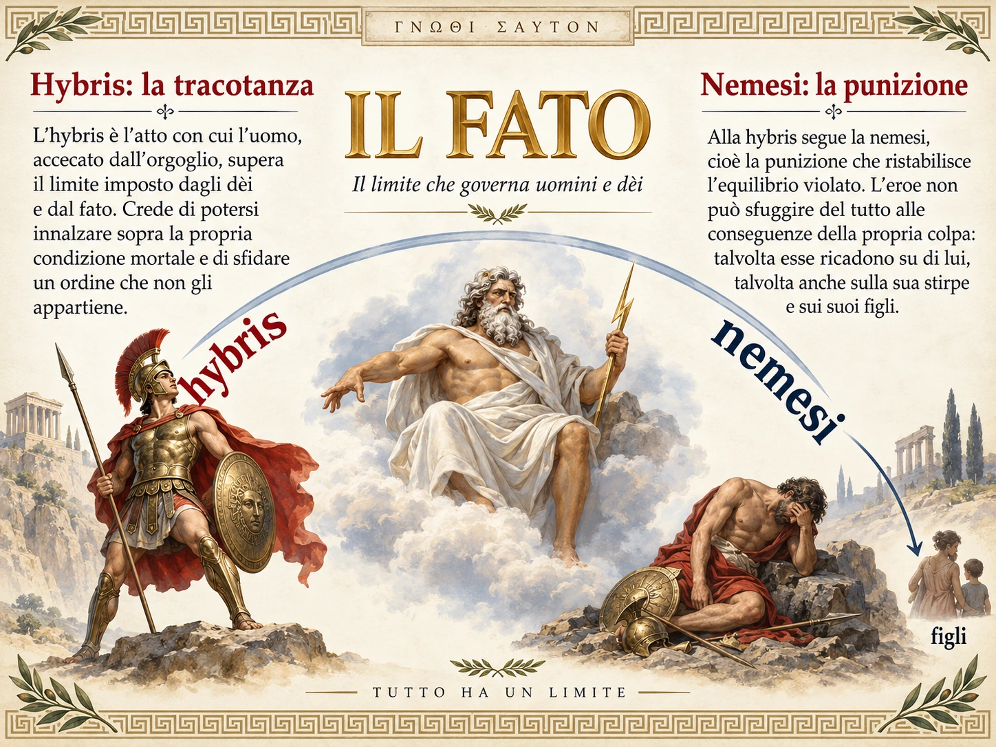 Hybris e Nemesi: illustrazione della lezione