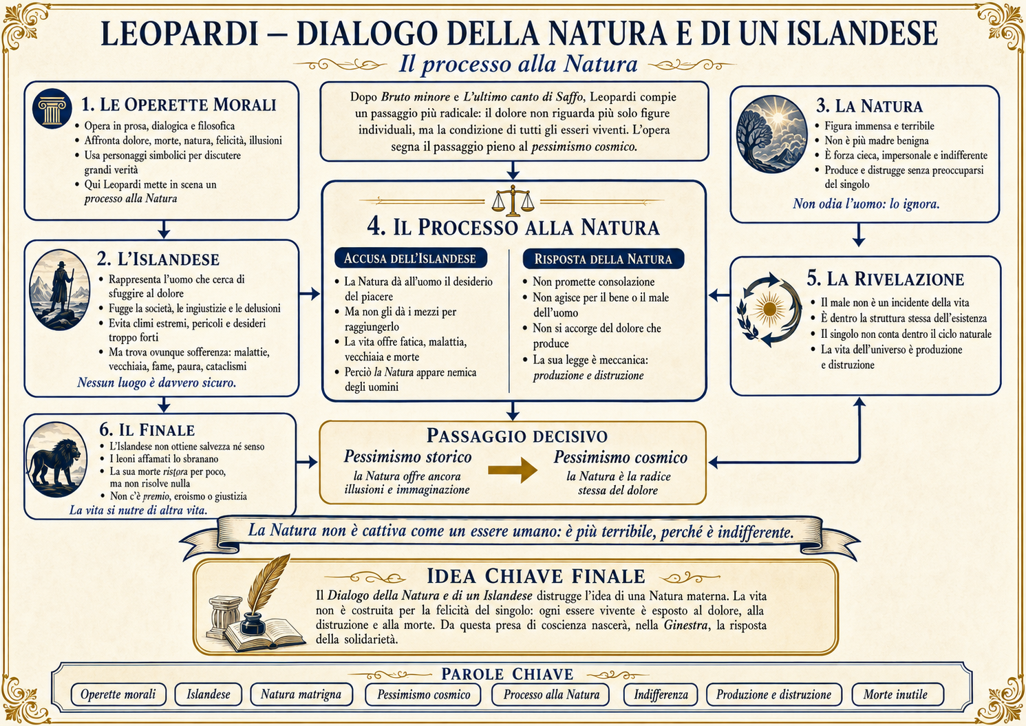 Mappa concettuale: Dialogo della Natura e di un Islandese