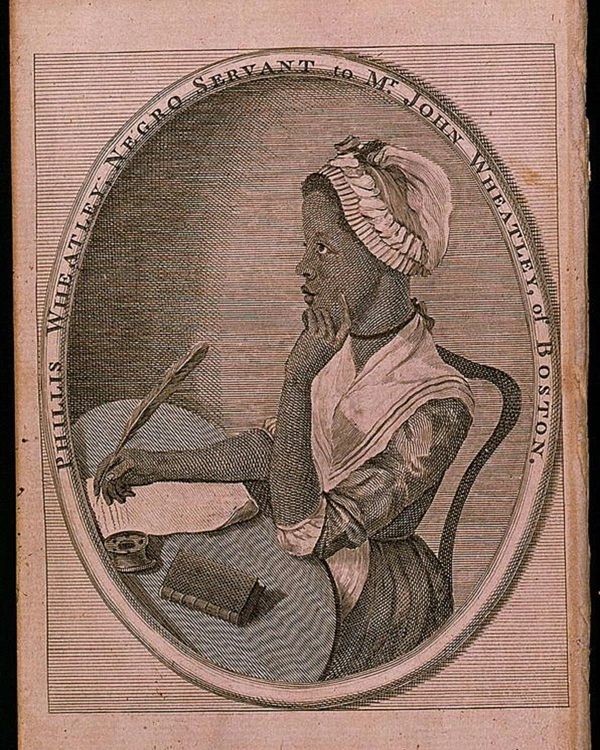 Phillis Wheatley nel frontespizio inciso del 1773